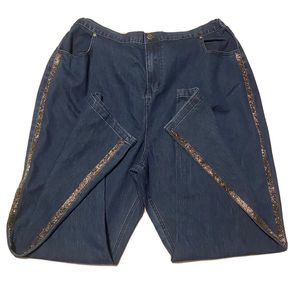 Denim Moves Women’s Bead Embellished High Rise Blue Jeans size 3x